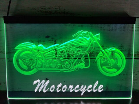 Image of Motorcycles Shop Garage Two Tone Illuminated Sign