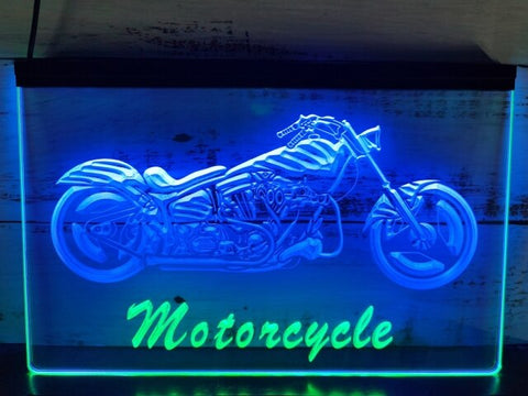 Image of Motorcycles Shop Garage Two Tone Illuminated Sign