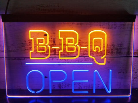 Image of BBQ Open Two Tone Illuminated Sign