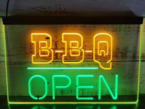 Image of BBQ Open Two Tone Illuminated Sign