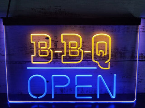 Image of BBQ Open Two Tone Illuminated Sign