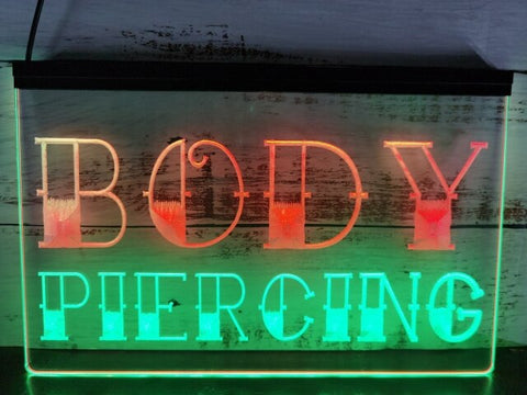 Image of Body Piercing Two Tone Illuminated Sign