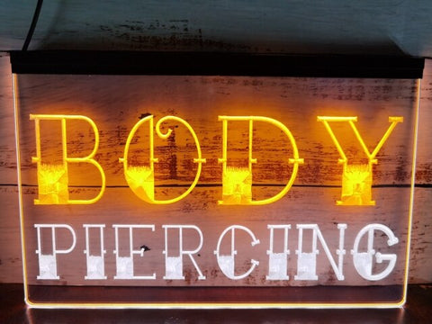 Image of Body Piercing Two Tone Illuminated Sign