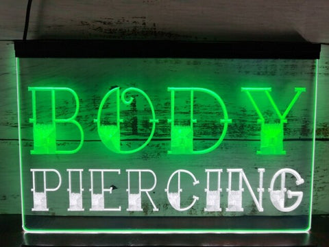 Image of Body Piercing Two Tone Illuminated Sign