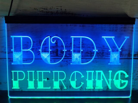 Image of Body Piercing Two Tone Illuminated Sign