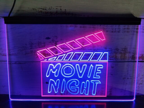 Image of Movie Night Two Tone Illuminated Sign
