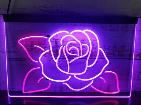 Image of Rose Flower Two Tone Illuminated Sign