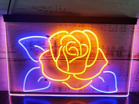 Image of Rose Flower Two Tone Illuminated Sign