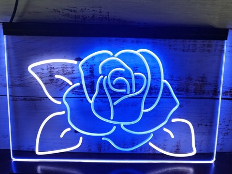 Image of Rose Flower Two Tone Illuminated Sign