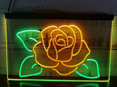 Image of Rose Flower Two Tone Illuminated Sign