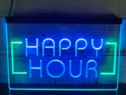 Image of Happy Hour Two Tone Illuminated Sign