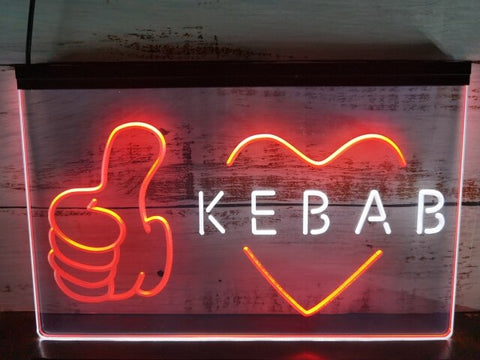 Image of Kebab Shop Restaurant Two Tone Illuminated Sign