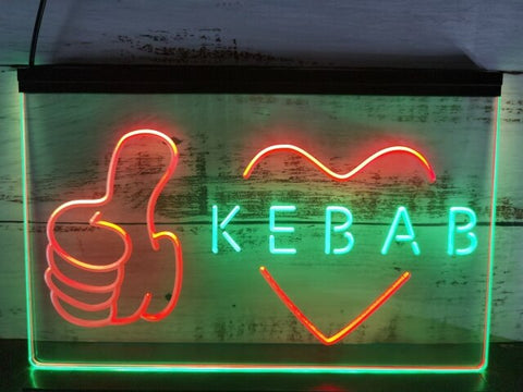 Image of Kebab Shop Restaurant Two Tone Illuminated Sign