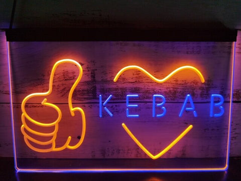 Image of Kebab Shop Restaurant Two Tone Illuminated Sign