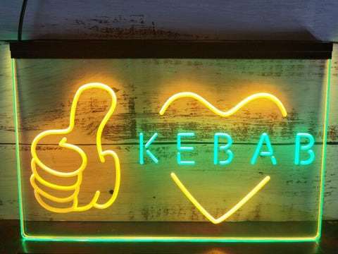 Image of Kebab Shop Restaurant Two Tone Illuminated Sign