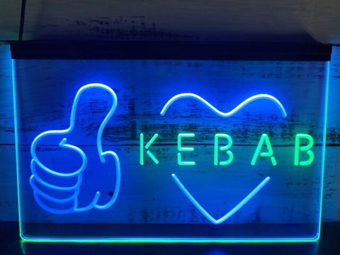 Image of Kebab Shop Restaurant Two Tone Illuminated Sign
