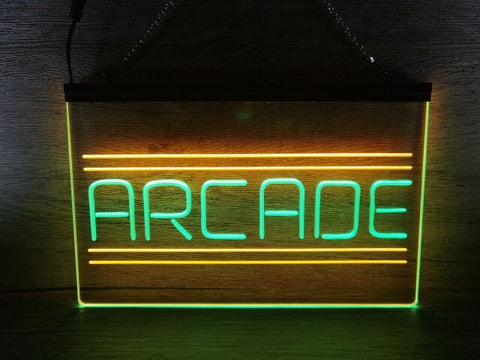 Image of Arcade Retro Two Tone Illuminated Sign