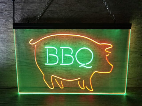 Image of BBQ Pig Two Tone Illuminated Sign