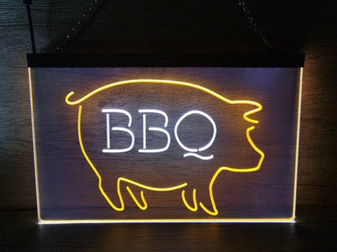 Image of BBQ Pig Two Tone Illuminated Sign