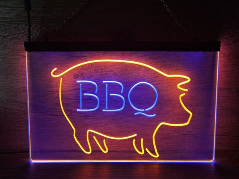 Image of BBQ Pig Two Tone Illuminated Sign