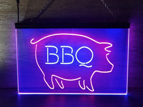 Image of BBQ Pig Two Tone Illuminated Sign