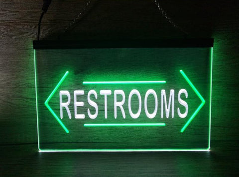 Image of Restrooms Both Sides Two Tone Illuminated Sign