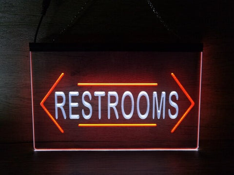 Image of Restrooms Both Sides Two Tone Illuminated Sign