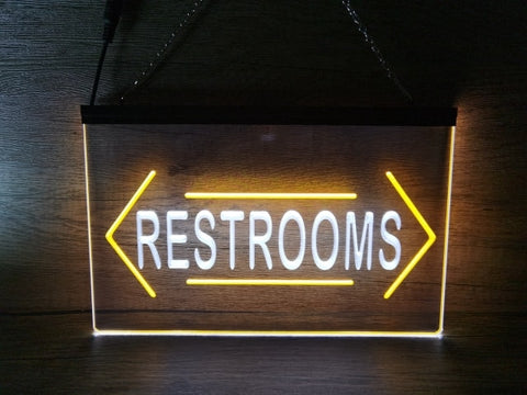 Image of Restrooms Both Sides Two Tone Illuminated Sign