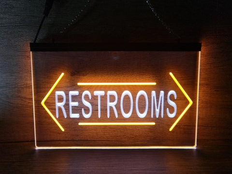 Image of Restrooms Both Sides Two Tone Illuminated Sign