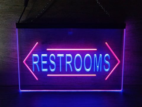 Image of Restrooms Both Sides Two Tone Illuminated Sign