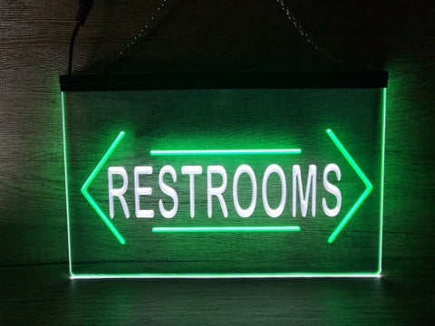 Image of Restrooms Both Sides Two Tone Illuminated Sign
