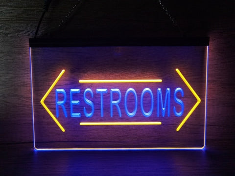 Image of Restrooms Both Sides Two Tone Illuminated Sign