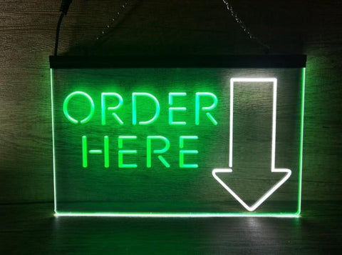 Image of Order Here Two Tone Illuminated Sign