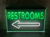 Restrooms To The Left Two Tone Illuminated Sign