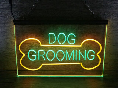 Image of Dog Grooming Two Tone Illuminated Sign