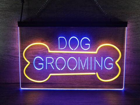 Image of Dog Grooming Two Tone Illuminated Sign