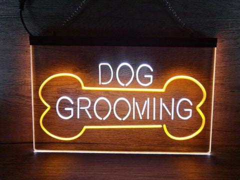 Image of Dog Grooming Two Tone Illuminated Sign