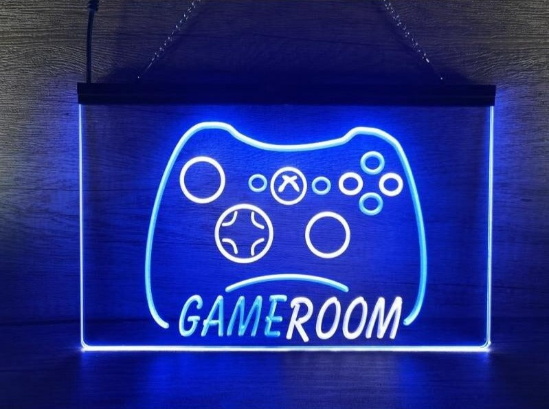 Game Room Controller Two Tone Illuminated Sign