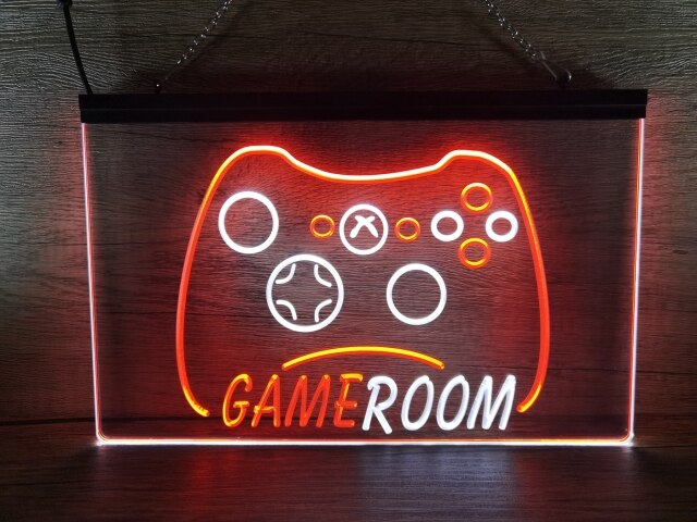 Game Room Controller Two Tone Illuminated Sign
