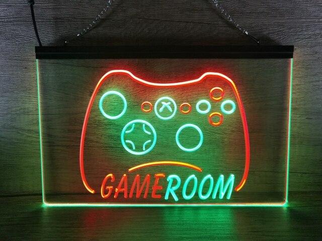 Game Room Controller Two Tone Illuminated Sign