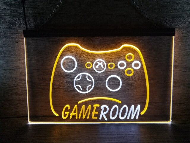 Game Room Controller Two Tone Illuminated Sign
