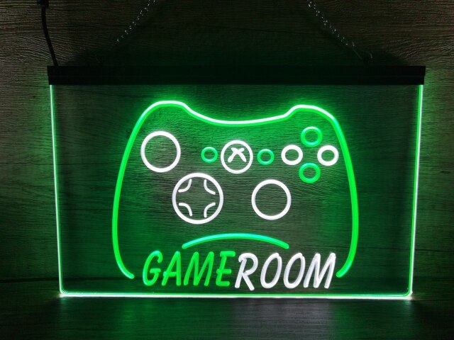 Game Room Controller Two Tone Illuminated Sign