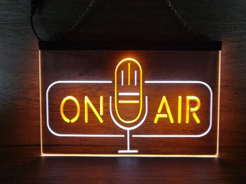 Image of On Air Microphone Two Tone Illuminated Sign