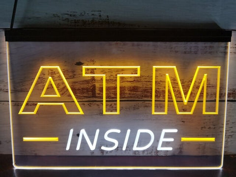 Image of ATM Inside Two Tone Illuminated Sign