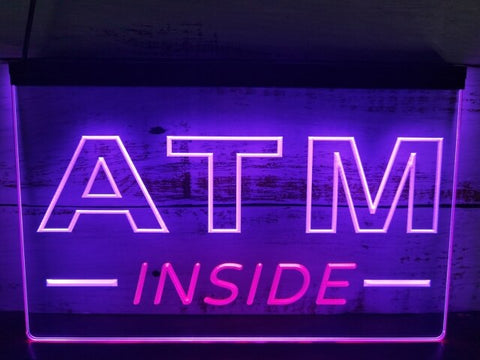 Image of ATM Inside Two Tone Illuminated Sign