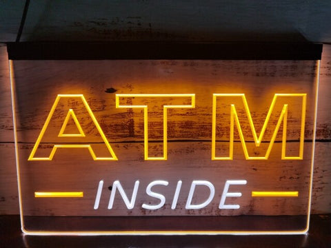 Image of ATM Inside Two Tone Illuminated Sign