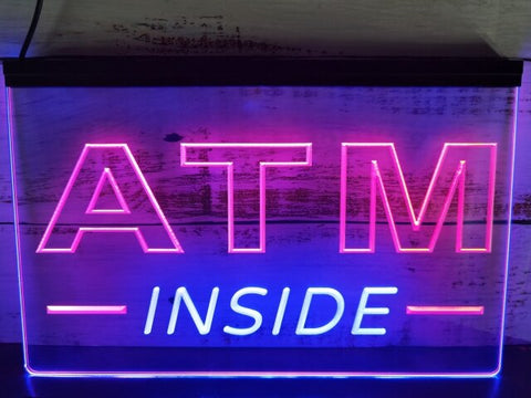 Image of ATM Inside Two Tone Illuminated Sign