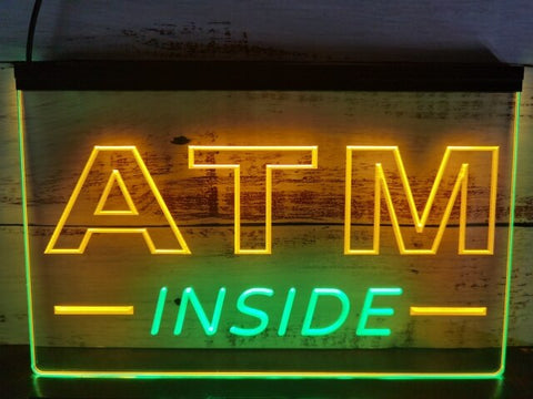 Image of ATM Inside Two Tone Illuminated Sign