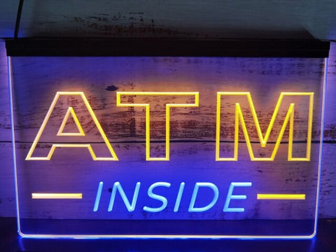 Image of ATM Inside Two Tone Illuminated Sign