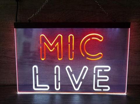 Image of Mic Live Two Tone Illuminate Sign